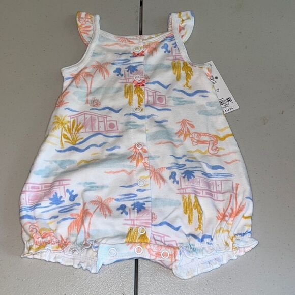 Nwt 3m carters beach theme romper - Picture 1 of 2